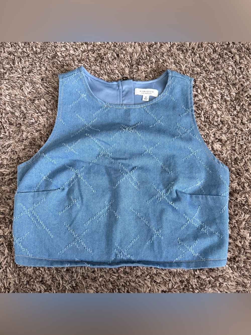 KIRIOUS Light Blue Denim Crop Top